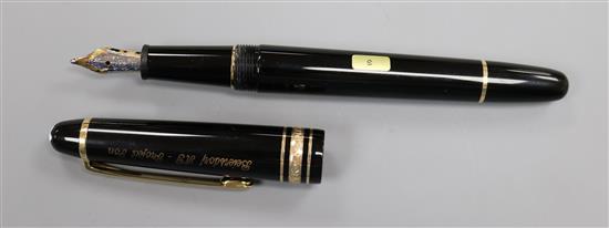 A Mont Blanc Meisterstuck fountain pen, inscribed